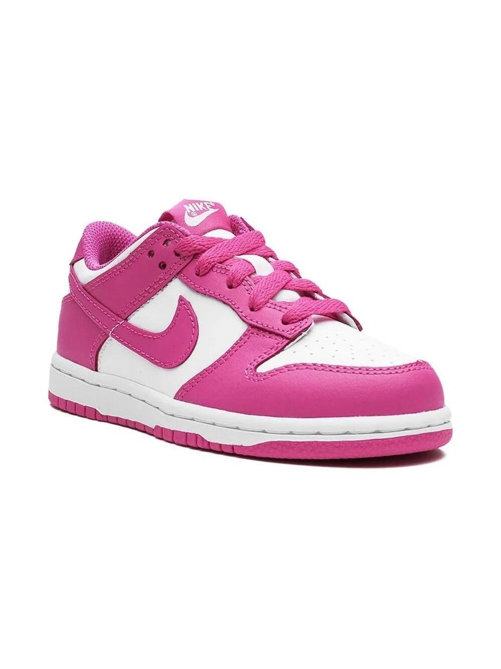 Nike Dunk Low Active Fuchsia Pink White Shoes FJ0705-100 (PS) Size 13.5C EUC